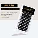 KOLYBEL W Eyelash Extension Automatic Flowering Lash Extension 5D Volume Premade Fan Lashes 0.07 C/D Curl Faux Mink Matte Black W Shaped Tips Soft Lightweight Lashes Supplies(5D-0.07-C-13mm)