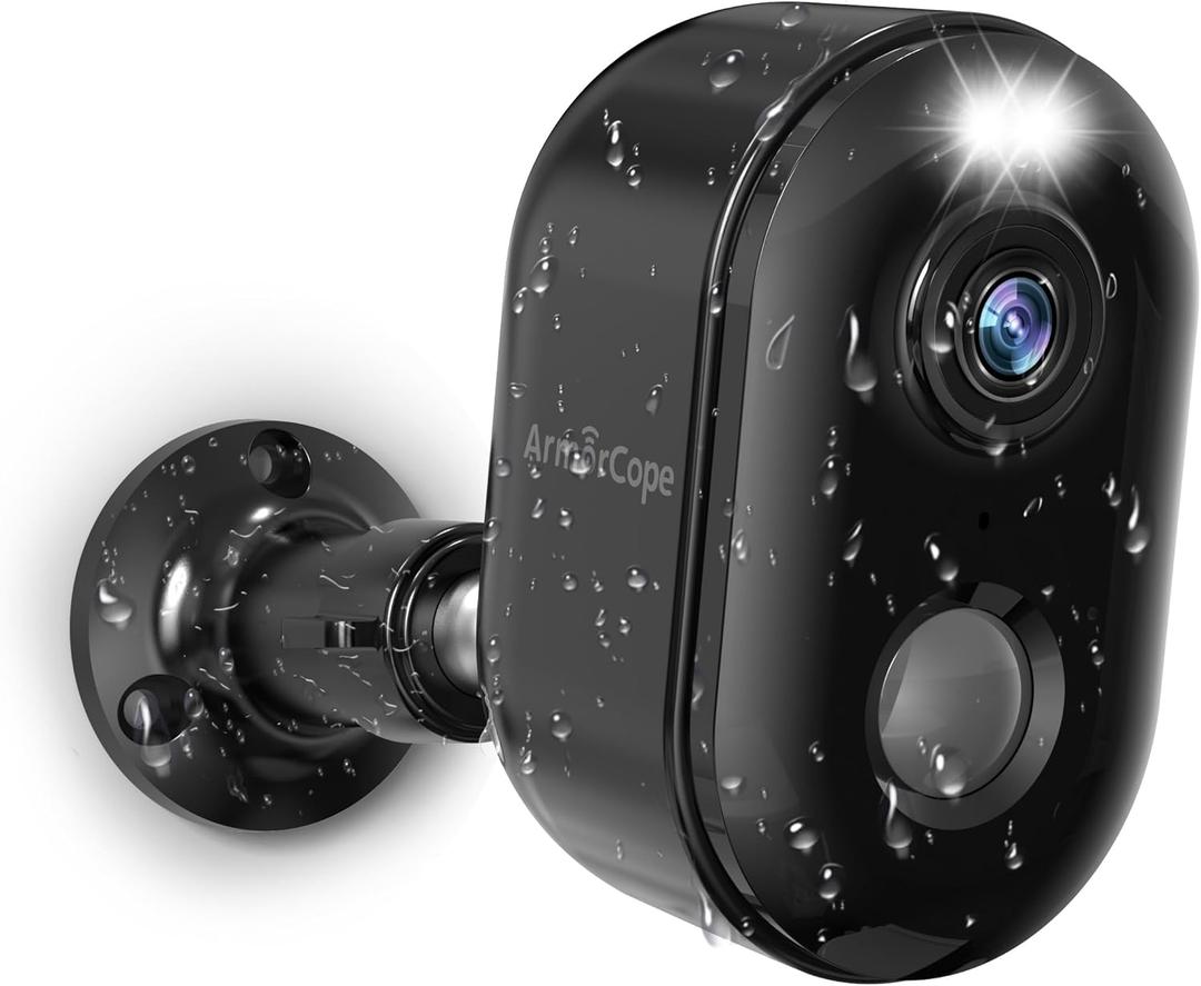 Security Cameras Wireless Outdoor, Battery Powered 2k WiFi Cameras for Home Security, Spotlight Color Night Vision, AI Motion Detection, Siren, Weatherproof, 2-Way Talk, Playback, SD/Cloud Storage (1 PACK)