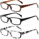 Kerecsen Reading Glasses 5 Pairs Fashion Ladies Readers Spring Hinge with Pattern Print Eyeglasses for Women (Mix Color -4, 1.25)