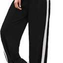 Totatuit Wide Leg Track Pants for Women Baggy Joggers Drawstring Trendy | Skin-Friendly Lightweight Material, Moisture Wicking Breathable Design, Four-Season Layering and Workout Ready (Black)
