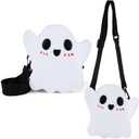 Halloween Purse Novelty Ghost Crossbody Bag for Women Men Cute Ghost Purse Shoulder Satchel Holiday Party Gift Candy Bag Funny Halloween Accessories