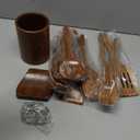 Wooden Spoons for Cooking, 12PCS Teak Wooden Kitchen Utensil Set with Spoon Rest - Smooth Finish, Non-Stick, Comfortable Grip, Heat Resistant Cooking Utensils Set