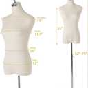 Female Mannequin, Hanging Pants & Skirts Dress Mannequin with Stand, Height Adjustable Torso for Clothing Dress Jewelry Display, Sewing, Silver