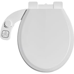 Bidet Toilet Seat Non-Electric,Fits Round Toilets - Soft Close Lid,Quick-Release for Easy Cleaning - Dual Nozzle System with Self Cleaning,Adjustable Water Pressure