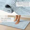 Organic Cotton Reversible Bath Mat 3000 GSM, GOTS Certified, Ultra-Thick & Super Absorbent | Soft, Plush & Quick-Drying Bathroom Rug (Light Blue, 20x30)