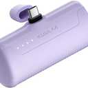 Kuulaa Portable Charger USB C Power Bank 4500mAh Small Portable Phone Charger Android Compact Plug in Battery Pack Portable Compatible with iPhone 15, Samsung Galaxy, Moto, LG, Pixel, Purple