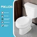 Wood Toilet Seat, Slow Close, High Gloss Finish, Premium Moulded Wood, White, PIKLiDS (Round)