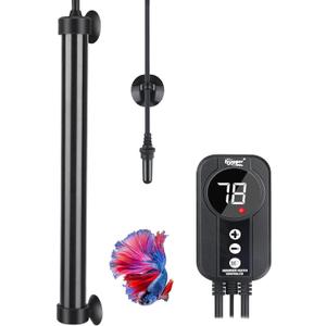 hygger Marine Aquarium Heater 500W,Titanium Heater with Digital LED Controller & Temperature Probe,Submersible Fish Tank Heater with Temperature Calibration,for Saltwater Freshwater Tank 70-80Gallon