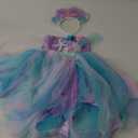 Koatobbor Girls Mermaid Costume Mermaid Tutu Dress Color Led Light Up for Halloween Birthday Party 3-8Years (5-6 Years)