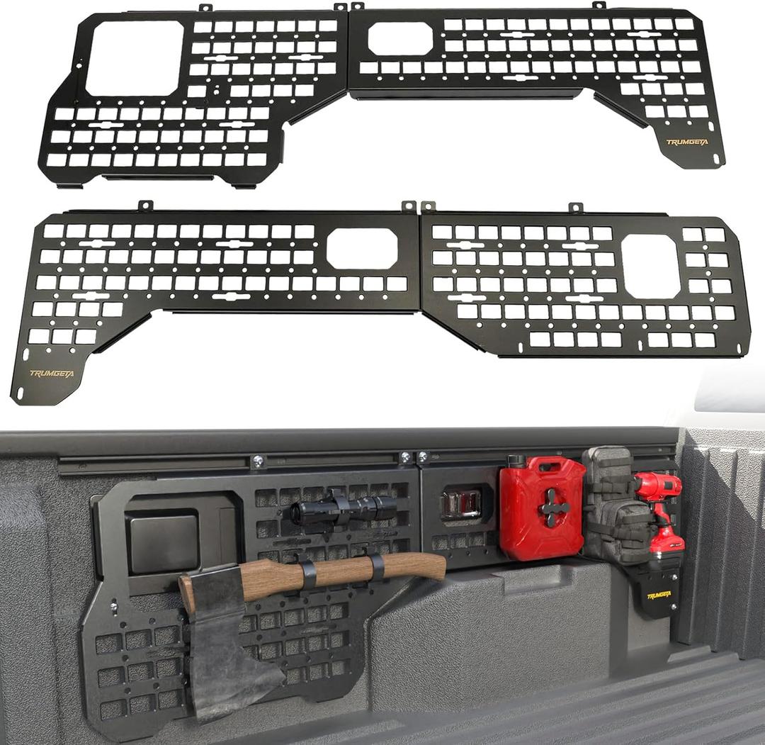 Trumgeta Side Bed MOLLE Panel Fit for 2024 2025 2026 Toyota Tacoma Double Cab 5-ft Bed, Exclusion Truck Storage Organizer System, NOT Fit for SR/SR6/TRD PreRunner Trims
