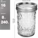 VERONES Mason Jars 8 OZ, Canning Jars Jelly Jars With Regular Lids, Ideal for Jam, Honey, Wedding Favors, Shower Favors, 16 PACK,Extra 16 Lids