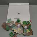 DoubleFill 4 Pcs St Patrick's Day Bear Figurines Table Decorations Wooden Teddy Bears Statue Decor Holiday Patty's Leprechaun Tabletop for St. Patrick's Day Office Desk Mantle Home Party Supplies