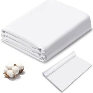 SHENLIU 10 Yards White Cotton Fabric, Natural 100% Cotton Poplin Fabric by The Yard, 59 Inches Wide Bleached Muslin Linen Fabrics Material for Sewing Apparel Cloth Soft Embroidery Quilting(10 Yards)