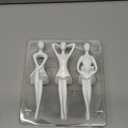 Quoowiit White Thinker Statue Unique Ornament Sculpture, Art Modern Home Decor Accents Bookshelf Decor, Creative Table Decorations for Living Room Desk 3 Piece