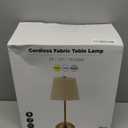 2-Pack Cordless Rechargeable Table Lamp 3-Color Dimmable Touch Control, 3000mAh Battery Operated Portable Light Beige Fabric Shade for Bedroom, Living Room, Office, Nursery, Bathroom
