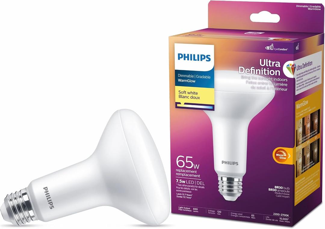 PHILIPS LED 65W BR30 Warm Glow Soft White (2700K-2200K)
