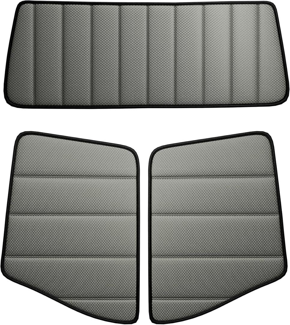 Windshield Shade and Front Side Window Covers (2Pcs) for Volvo VN/VNL 2002-2025, VNR/VAH/VNX 2020-2025 - Olive Gray