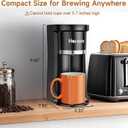 Horavie Small Single Serve Coffee Maker, Fast Brew One Cup Coffee Machine for K Cup and Grounds, 6 to 12 oz. Brew Sizes, Pod Coffee Maker with Descaling Reminder and Viewing Tank, Black