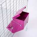 Metal Small Animal Feeder with Lid, Heavy Duty Feeder, Large Capacity Food Dispenser, Great for Rabbits, Guinea Pigs, Chinchillas and Other Small Animals. (4.6 inch, Purple)