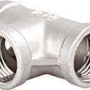 Beduan 3/4" Tee Female NPT T Shaped 3 Way Cast Pipe Fitting - Stainless Steel 304 (Pack of 2)