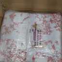 Garden Toile 3-Piece Reversible Quilt Set - Lightweight Coverlet Set, Floral Vintage Quilted Bedding Set with 2 Shams, All Seasons, Full Queen Size, Red | Breathable material, Reversible, Lightweight