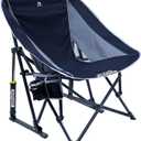 GCI Outdoor Pod Rocker Collapsible Rocking Chair & Outdoor Camping Chair, Indigo Blue