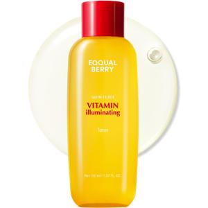EQQUALBERRY Vitamin Illuminating Toner - Brightening Vitamin C & Niacinamide 3% | Gentle Daily Exfoliating | Skin-Prep Hydration for Glowy Skin(5.07 fl.oz / 150ml)