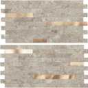 Art3d 20-Sheet Peel and Stick Collage Tile for Kitchen Backsplash - Ecru Slate (5.9" x 12")