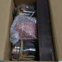 3 Pcs Mason Jar Centerpiece Table Decorations for Dining Table Decor Farmhouse Coffee Table Decor with Wood Tray and Led Light Table Centerpieces for Dining room Kitchen Living Bathroom,Orange