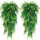 Sggvecsy 4 Pack Artificial Hanging Plants Fake Hanging Plant Faux Hanging Boston Ferns Fake Ivy Vines Greenery UV Resistant Plastic Plants for Indoor Outdoor Room Wall Wedding Patio Porch Decor