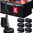 StoreHappily Heavy-Duty & Extra Capacity Moving Bags with Backpack Straps, Storage Totes with Double Zipper & Strong Handles, Packing Bags Alternative to Moving Boxes, Moving Supplies (8 Pack, Black)