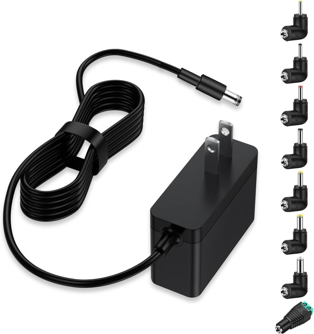 Massager Power Cord for Zyllion Shiatsu Back and Neck Massager/Nekteck/Comfier Back Shoulder and Neck Massager Charger Supply - 12V - Only Fit for 12V Massager