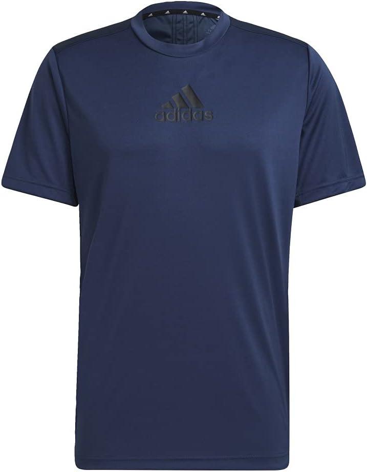 adidas Mens Primeblue Designed 2 Move 3-Stripes Tee (Crew Navy/Black) 3XL