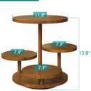 4 Tier Cupcake Tower Stand for 50 Cupcakes, 360° Rotating Wood Cake Stand, Elegant Shabby Chic Cake Stand for White Wedding, Bridal Shower, Baptism & Classy Dessert Table Display, White
