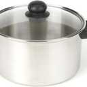 GoodCook Basics Stainless Steel Dutch Oven with Glass Lid, 5 Quart