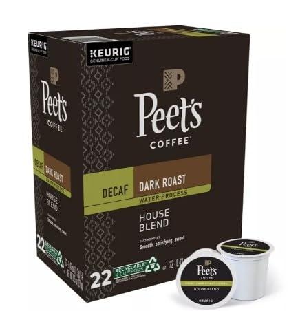 Peet's Coffee House Blend Coffee Single-Serve K-Cup, 2.8 Oz, (4) Cartons Of 22, BBD 12/15/2025