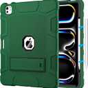 MARIWIVI Case for iPad Pro 13 Inch Case (M5 2025/ M4 2024) with Pencil Holder, Built-in Stand, Military Grade Shockproof Protective Cover for iPad Pro 13" (Alpine Green)