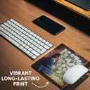 3dRose LLC 8 x 8 x 0.25 Inches Mouse Pad, Girl Staring from Bright Window with Hydrangia Flowers Outside (mp_44370_1)