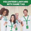 Colarr 25 Pack Volunteer Lanyard with PVC Plastic Card Pass Volunteer Identification ID Badges Bulk Breakaway Lanyard for Activity, Fundraising, Church, School, Events(Green)