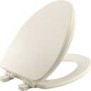 Bemis Alesio II Slow Close Toilet Seat, Easy Clean Hinges and Adjustable Perfect Fit Wood Seat, Made in USA, Elongated, Biscuit
