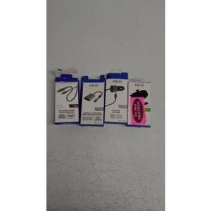 Lot of 4 ZGear Items, 6Ft silicone Rubber Sync and charge Cable, Lighting to 3.5mm audio Adapter And power converter, Fast car charger, and Charging Brick