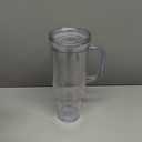 MEWAY 40 oz Acrylic Tumbler with Handle and Straw LidDouble Wall Vacuum Reusable plastic Water Bottle Travel Mug CupClassic Tumblers Cupholder Friendly (1 Pack) (Transparent)