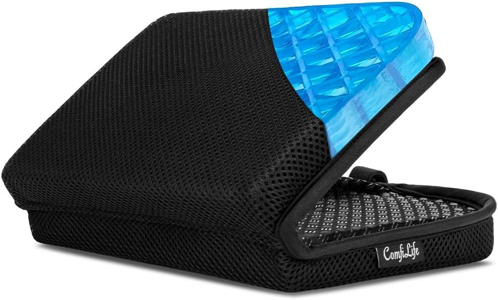 ComfiLife Ergo-Gel Airplane Seat Cushion  Travel Seat Cushion  Compact, Foldable, Portable Comfort