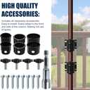 EliteShade USA Full Aluminum Non-Rust Deck Umbrella Mount, Heavy Duty Metal Patio Umbrella Base Stand, 2 Piece Outdoor Umbrella Holder for Deck Railing, Black
