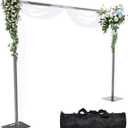 Pipe and Drape Backdrop Stand 10ftx10ft Adjustable Background Support System Heavy Duty Background Stand for Wedding Banquet Decorations Black