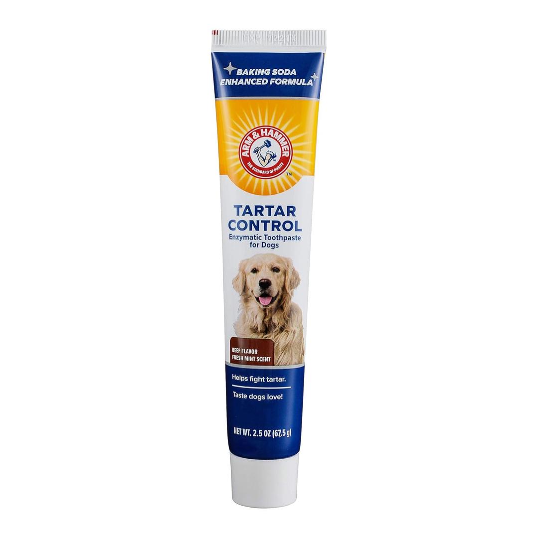 3 x Arm & Hammer for Pets Tartar Control Enzymatic Toothpaste for Dogs Reduces Plaque & Tartar Buildup Safe for Puppies Beef Flavor, 2.5 Ounces Dog Toothpaste (Pack of 1)