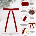 24 Pcs Velvet Christmas Tree Bows Vintage Velvet Ribbon Bows for Tree Garland Wreath Indoor Xmas Decorations (3/8'' Wide, 5 * 7 inch) (Dark Red)