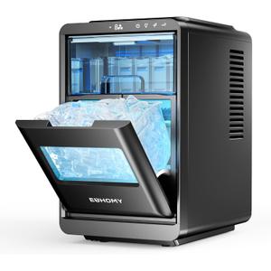 EUHOMY Crescent Ice Makers Countertop, 35Lbs/24H, 16Pcs in 12Mins, Auto Deep Cleaning, Timer, Portable Crescent Ice Maker Countertop with Crystal-Clear Ice Cubes for Home/Office/Party