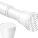 White Shower Curtain Rod - Adjustable 45-77 inch Tension Curtain Rod, Spring loaded Curtain Rod for Bathroom Window