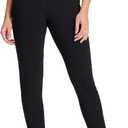 Yogipace, Belt Loops, Women's Cropped Dress Yoga Pants Capri Leggings for Work, 21", Black, Size XS